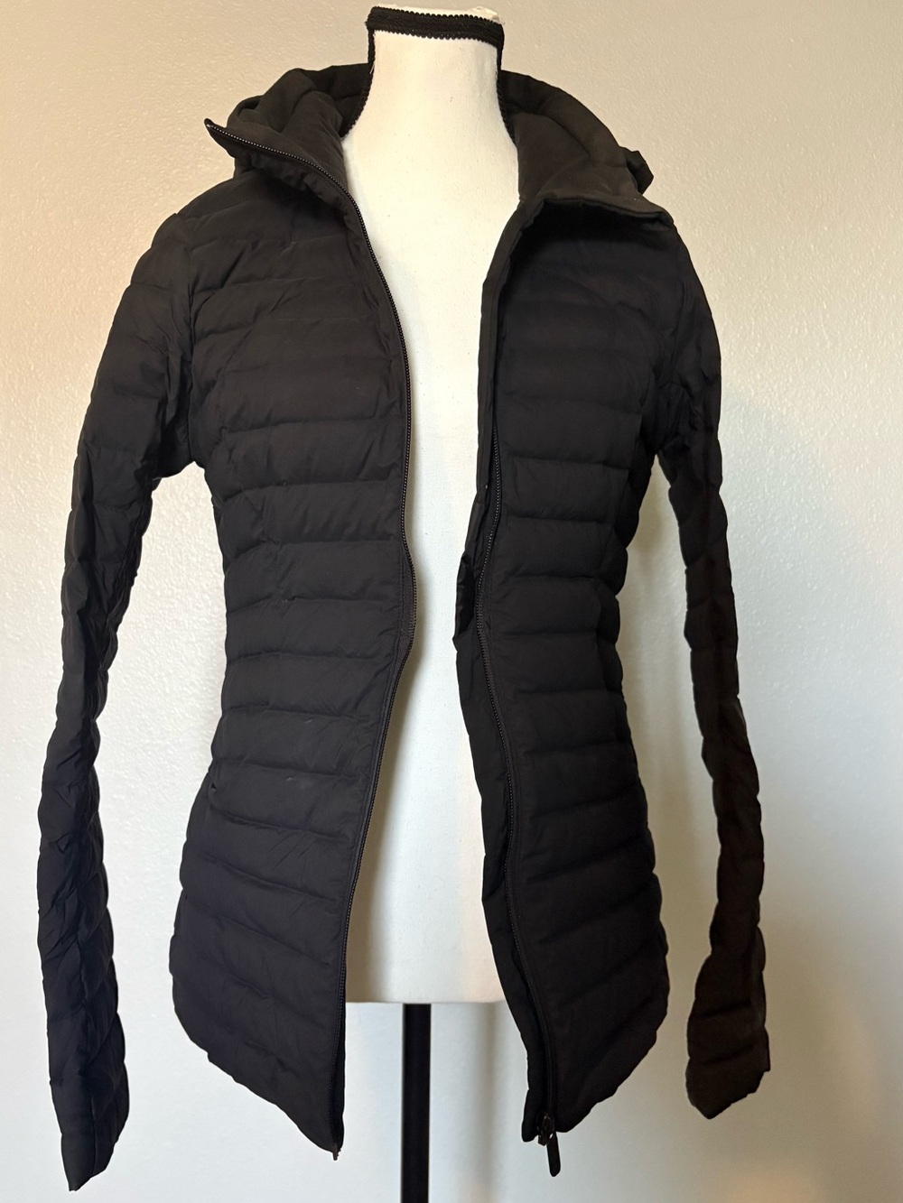lululemon athletica Black Quilted Hooded Puffer Jacket